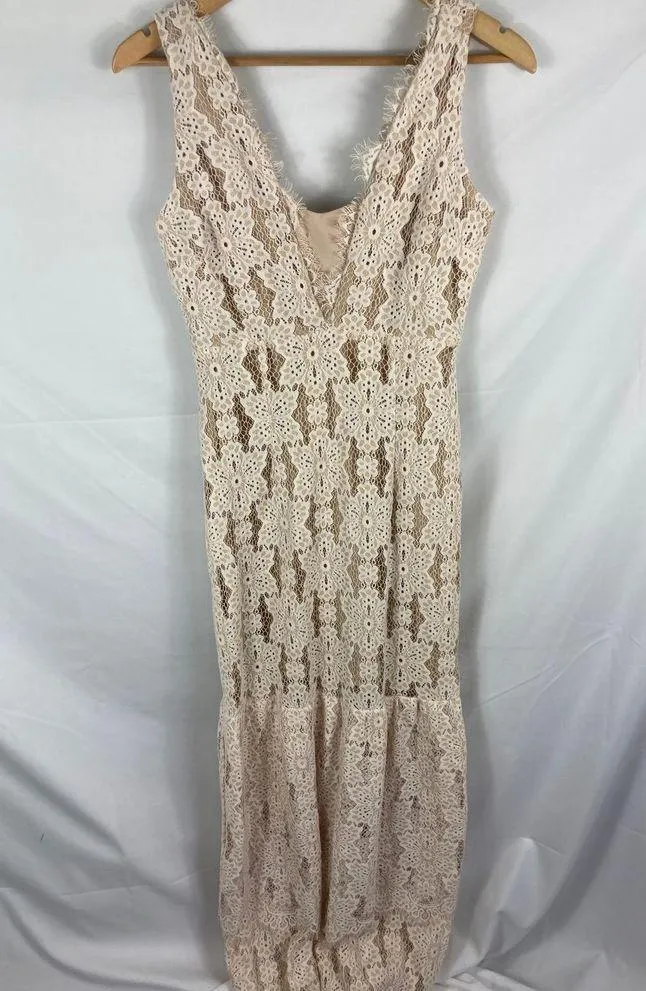 WAYF Meander Tiered Lace Maxi Dress Size Small - Image 4