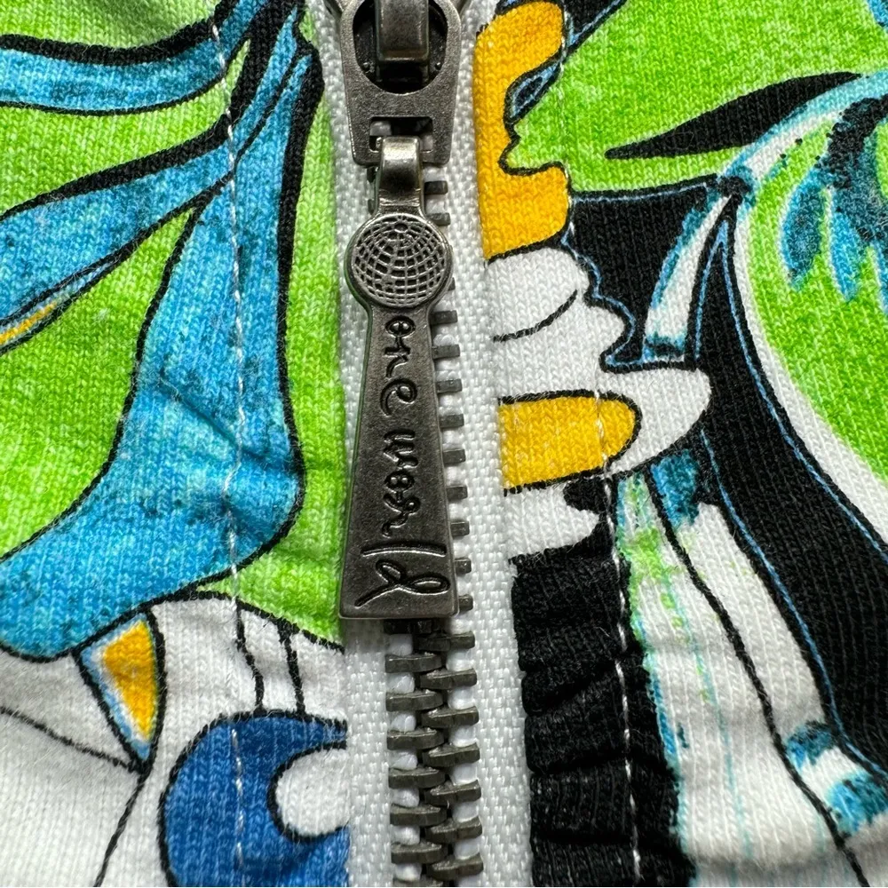 Special Issue Y2K 100% Cotton Bold Colorful Floral Print Zip Up Hoodie - Image 5