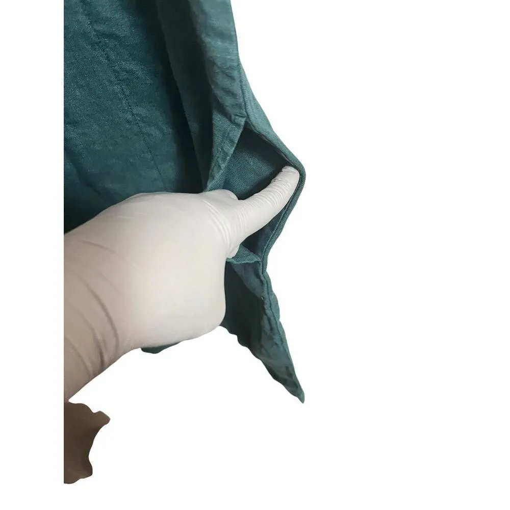 J. Jill Pure Jill New Garment Dyed Teal Linen Shift Dress Women Small Lagenlook Green - Image 4