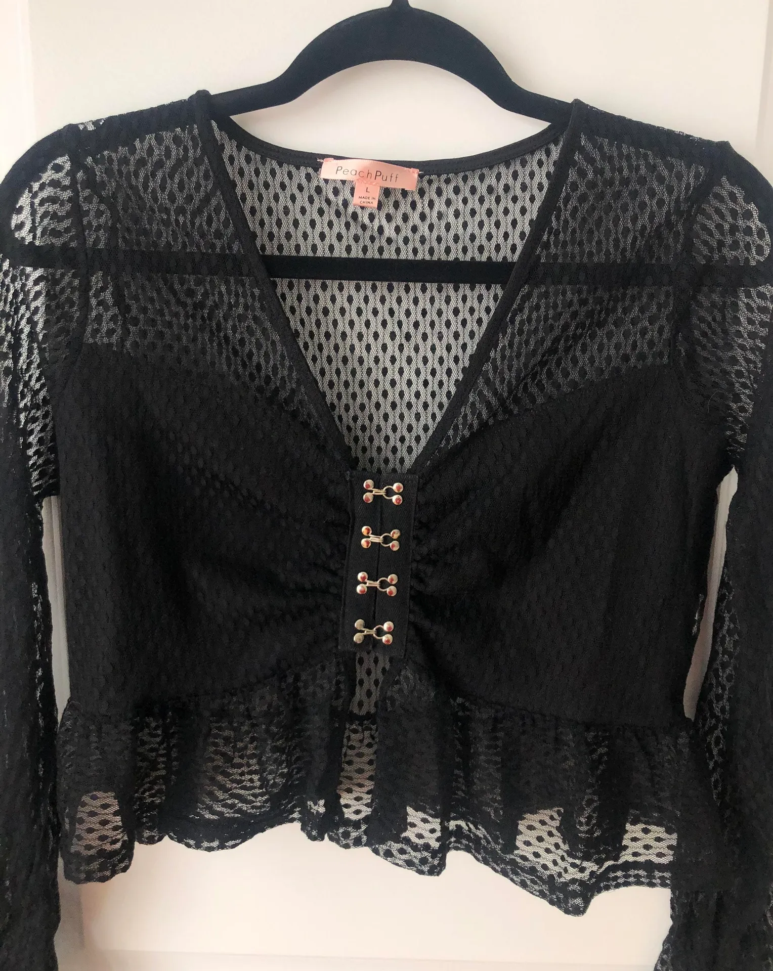 Peach Puff Boutique Long Sleeve Cropped Blouse - Image 7