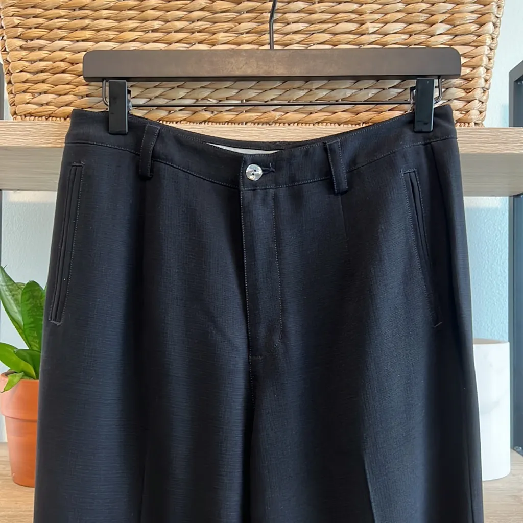 Tommy Bahama Waxed Silk High Rise Black Trouser Pant, 4 - Image 2