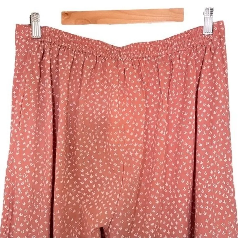 NWT Karu Handprinted Scrub Print Pants Pink Clay Cotton Pant Women's Size Medium - Image 7