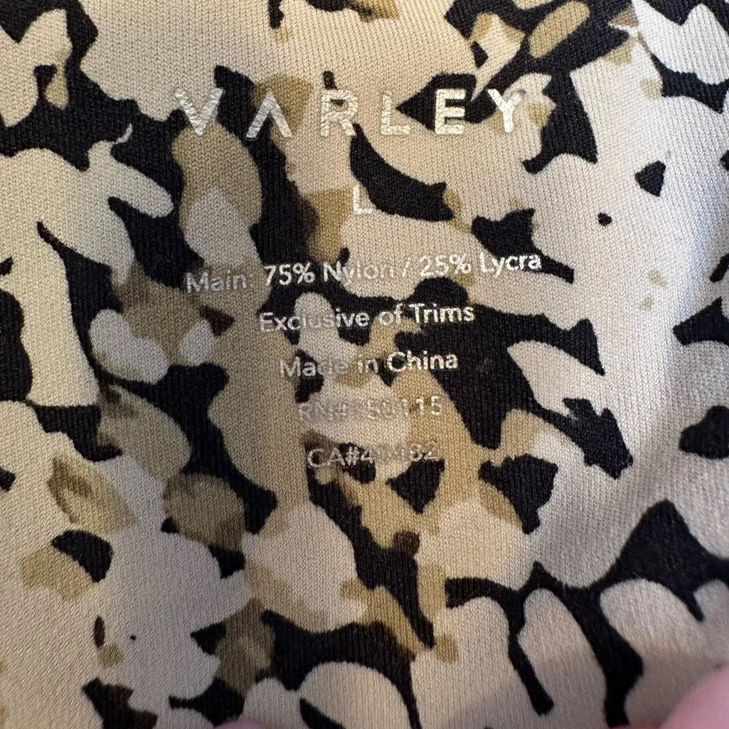 Varley Camouflage Camo Print Athletic Yoga Sporty Leggings Tights Size Large L - Image 6