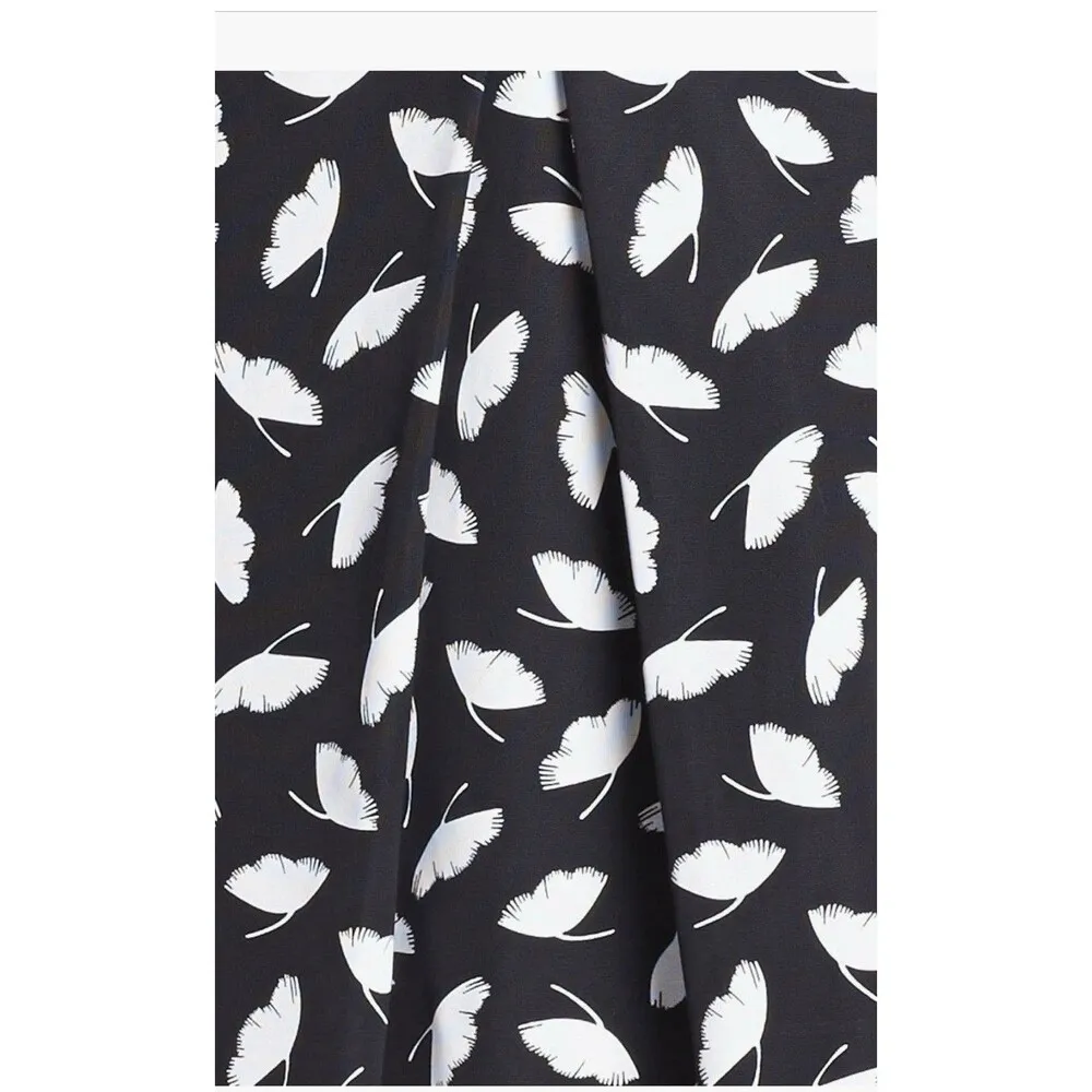 Miss Wu Jason Wu Dress Size 12 Black And White Delicate Leaf Print Sleeveless - Image 4