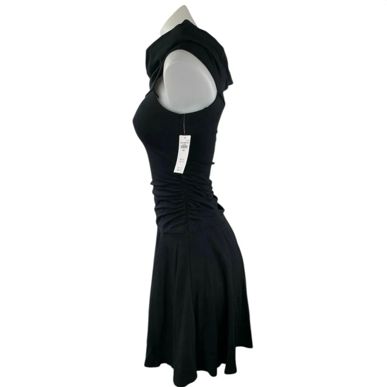 NEW Abercrombie & Fitch Black Sleeveless Cowl Neck Fit & Flare Mini Dress Size S - Image 2