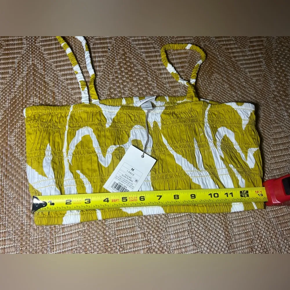 A New Day Women's Smocked Slim Fit Crop Top, Yellow, Size M, Brand New,NWT - Image 4
