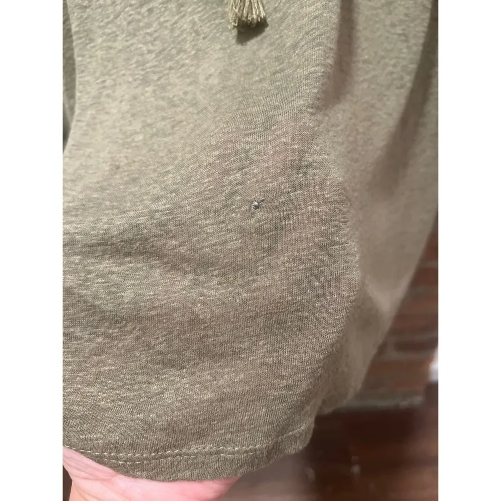 Women’s Lucky Brand Boho Lace Up Embroidered Tunic Blouse Small Green Ta… - Image 7