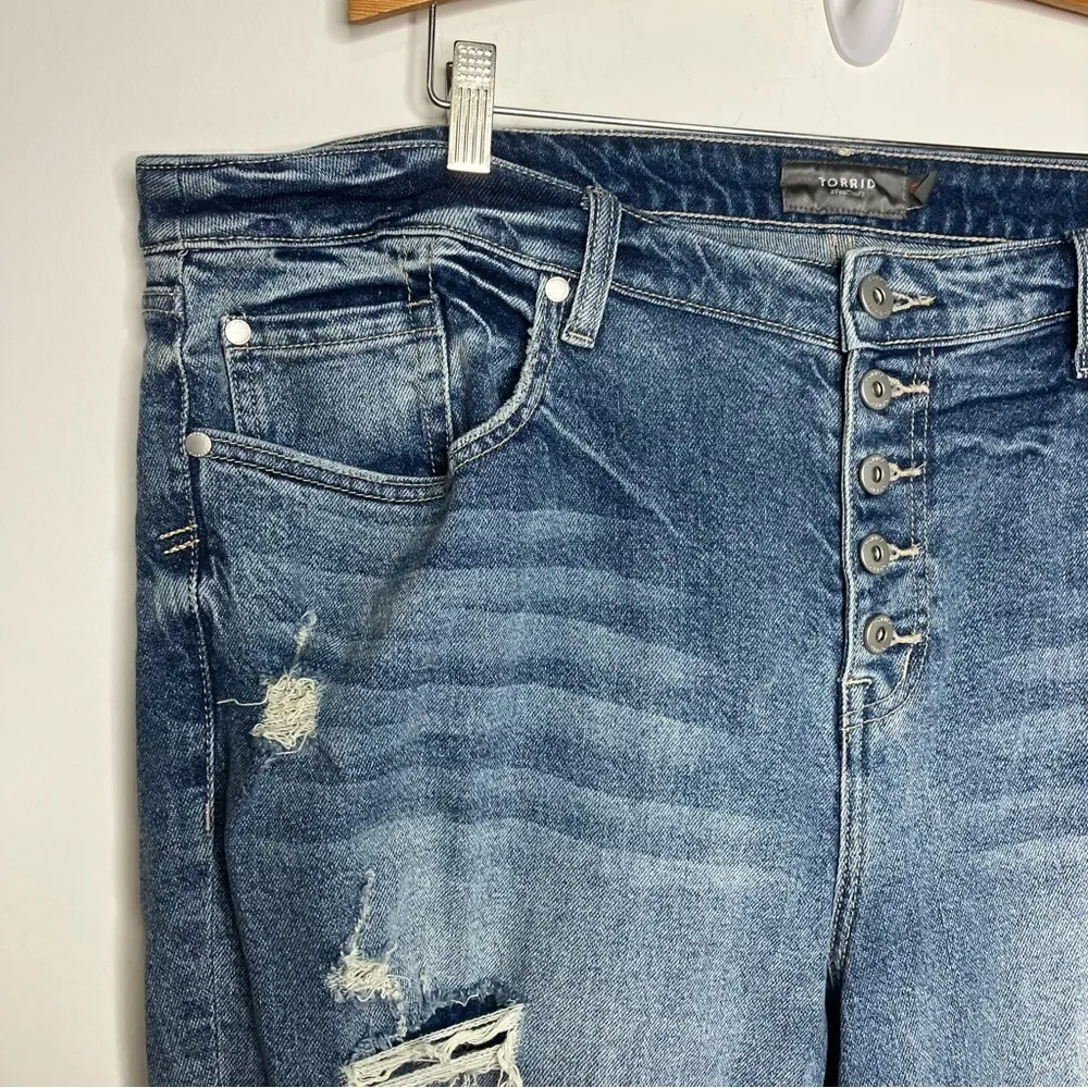 Torrid distressed Jeans button fly raw hem size 20R‎ - Image 2