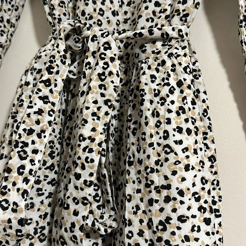 J. Crew long sleeve animal print leopard cheetah vneck dress - Image 3