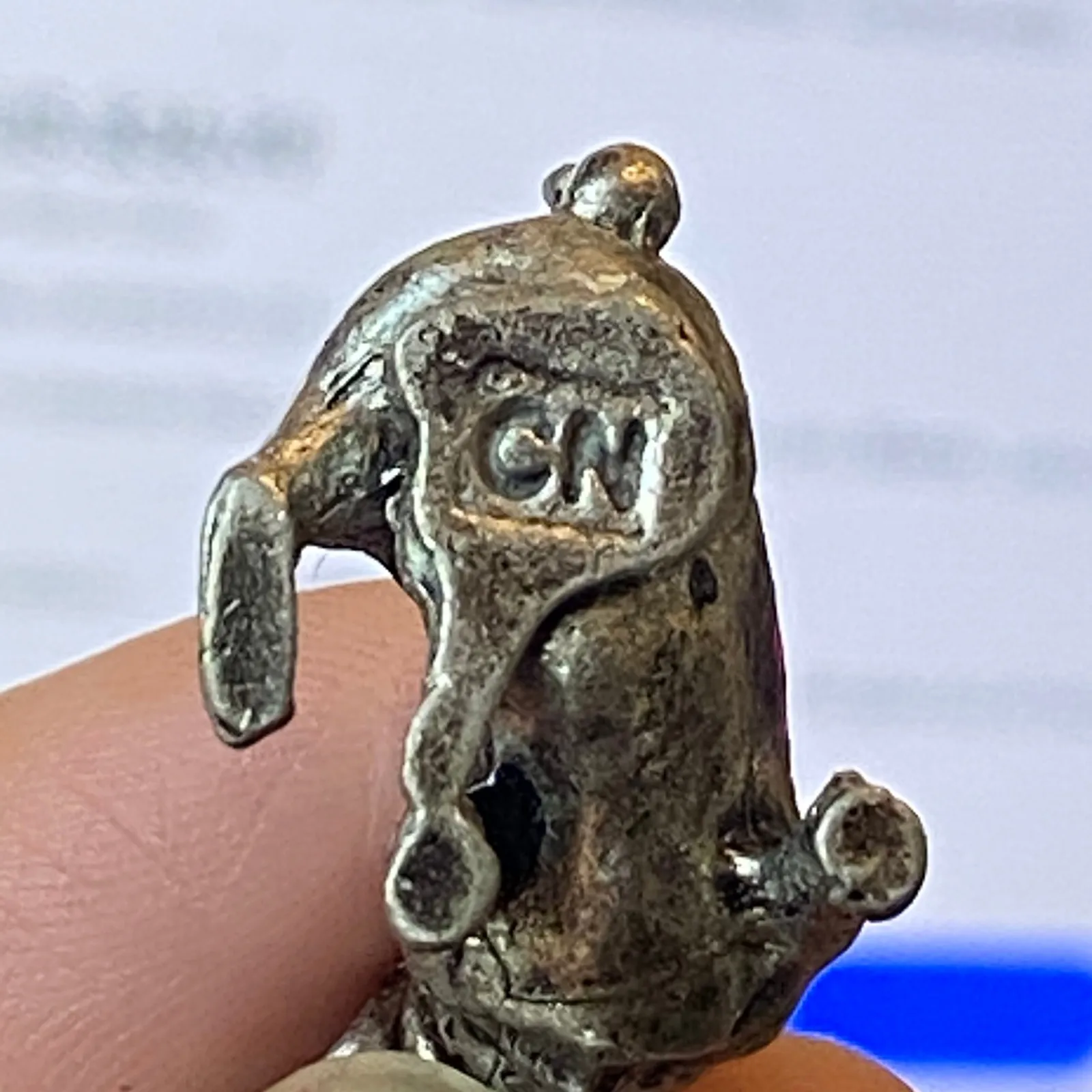 Vintage Sterling Silver Bulldog Pug Charm Pendant CN Mark Small Collectible - Image 5