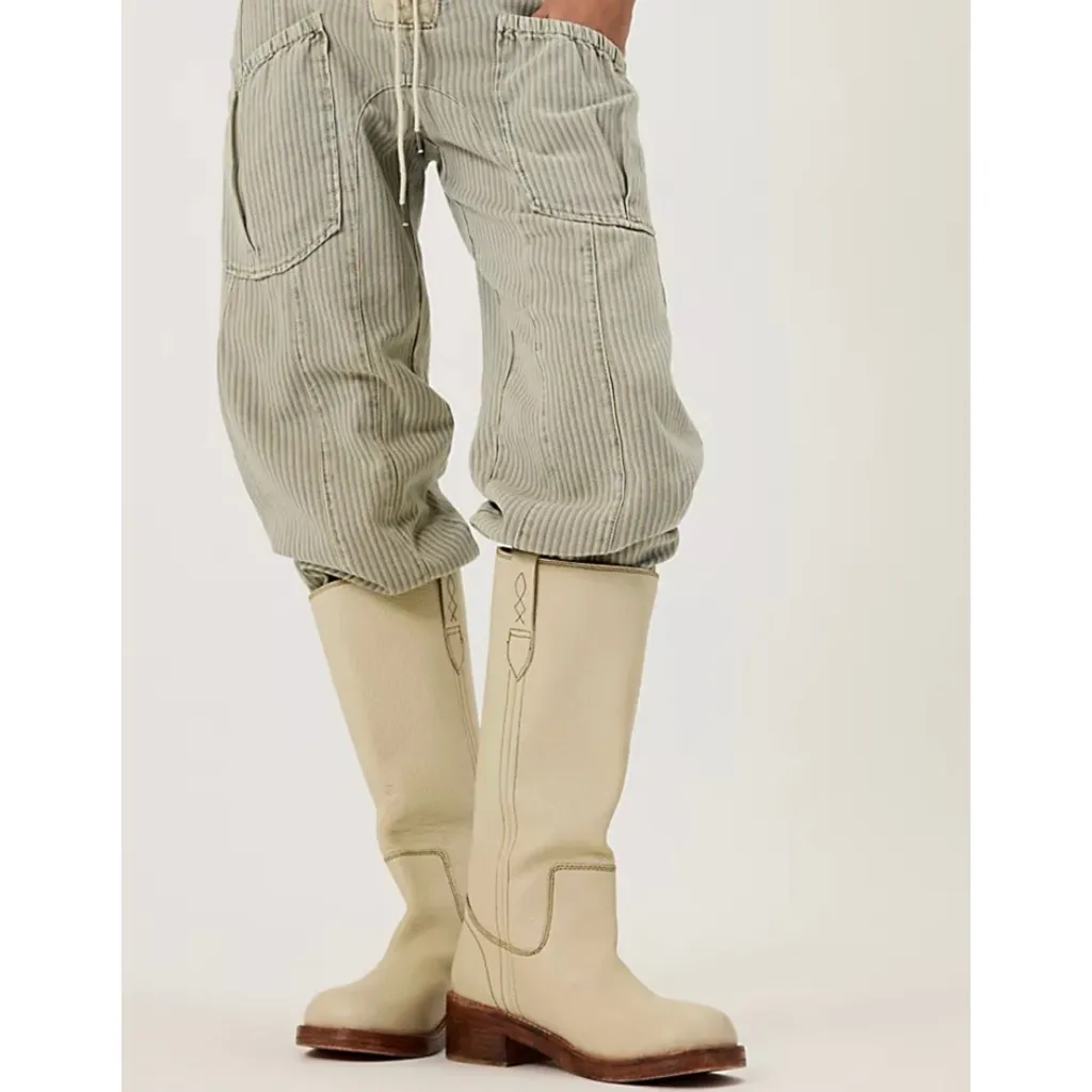 Free people Blaze Parchment Leather
Block Heel Knee Boots SZ 6 NEW - Image 7