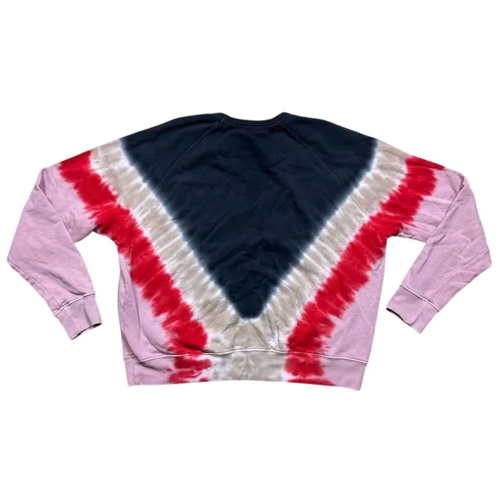 Daydreamer Women’s Flying V Tie Dye Varsity Crew Sweatshirt Size M - Image 5