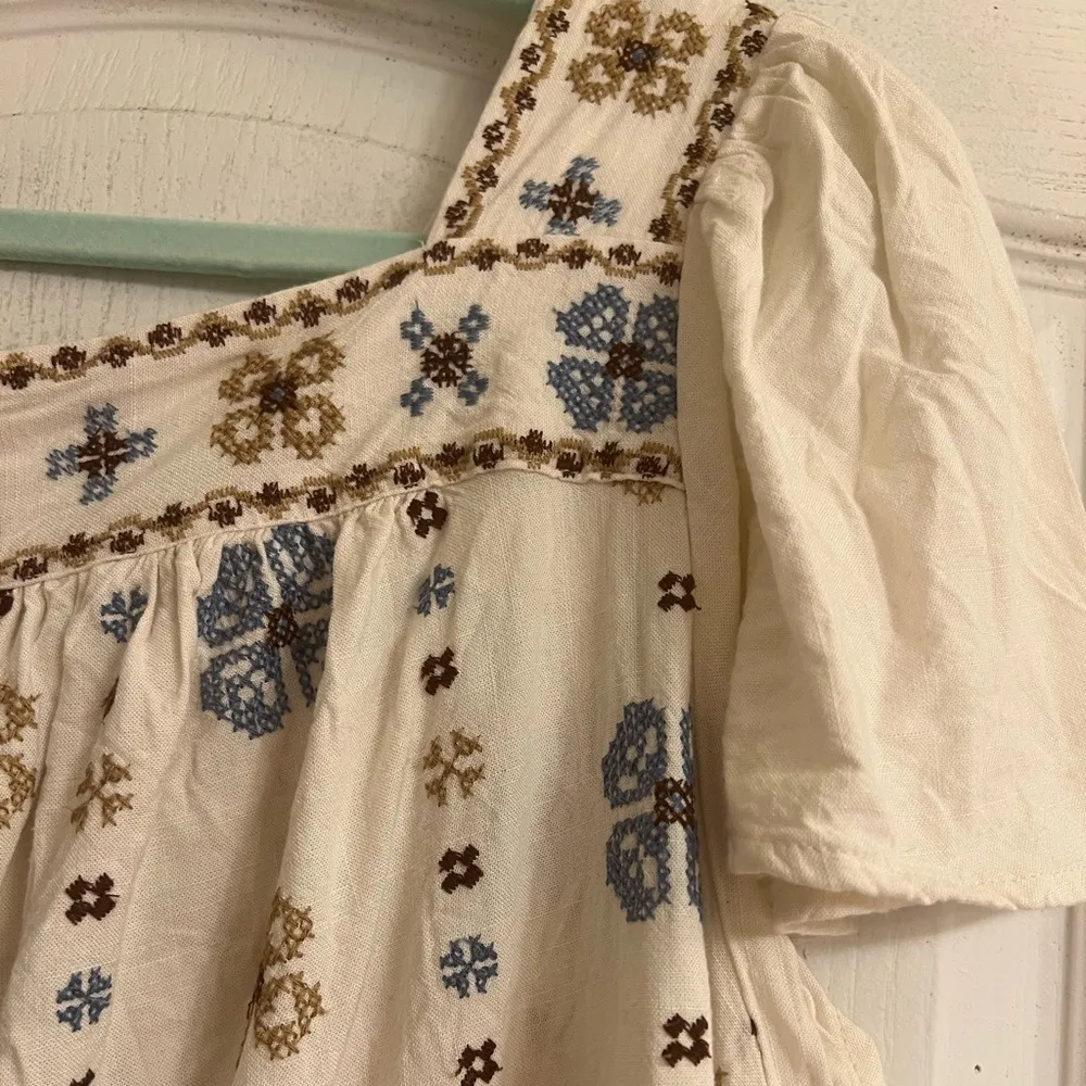 Torrid Embroidered Square Neck Flutter Short Sleeve Top - size 0 - Image 6