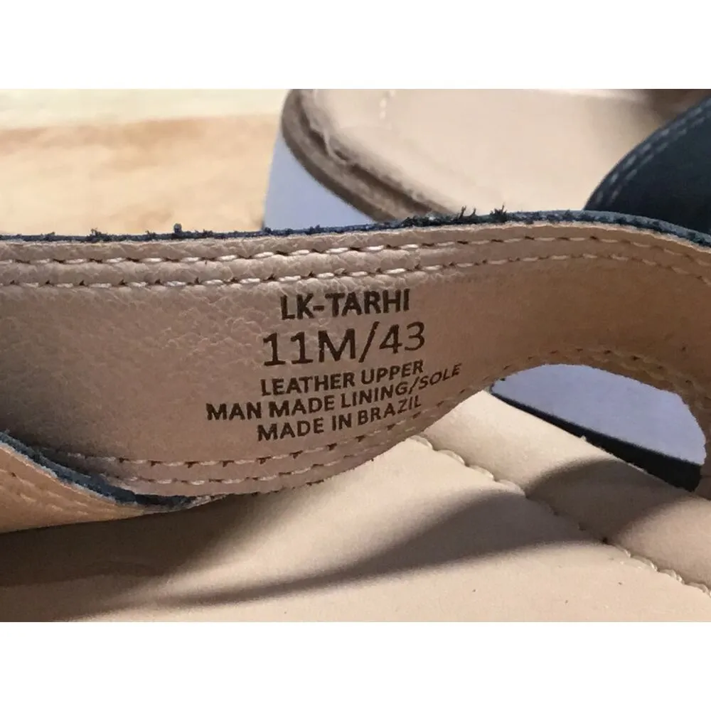 Lucky Brand Tarhi Sandals Women's US 11 Black Leather Wedge Heel Ankle Strap - Image 6