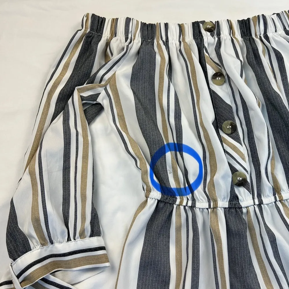 Blush Long Sleeve Striped Dress, Size: Small - Image 9