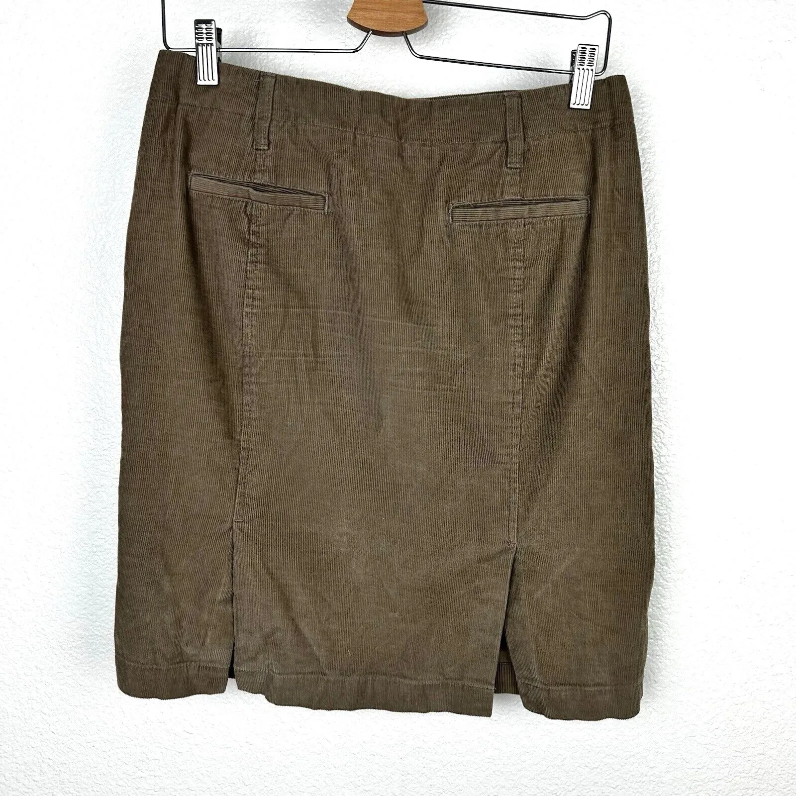 Banana Republic Factory Tan Brown Corduroy Midi Straight Skirt - Image 4