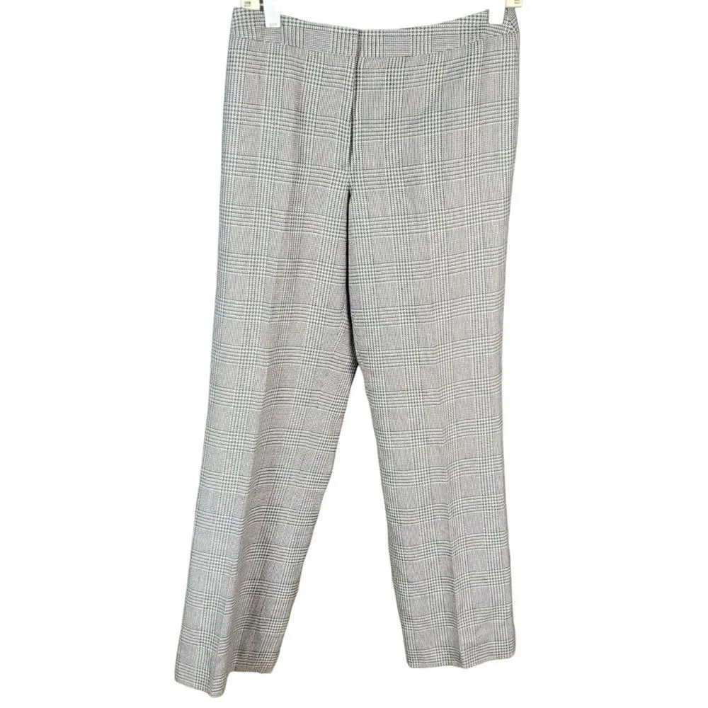 Vintage Houndstooth Pants Size 4 Black White Wool Blend Preppy Work Professional - Image 8