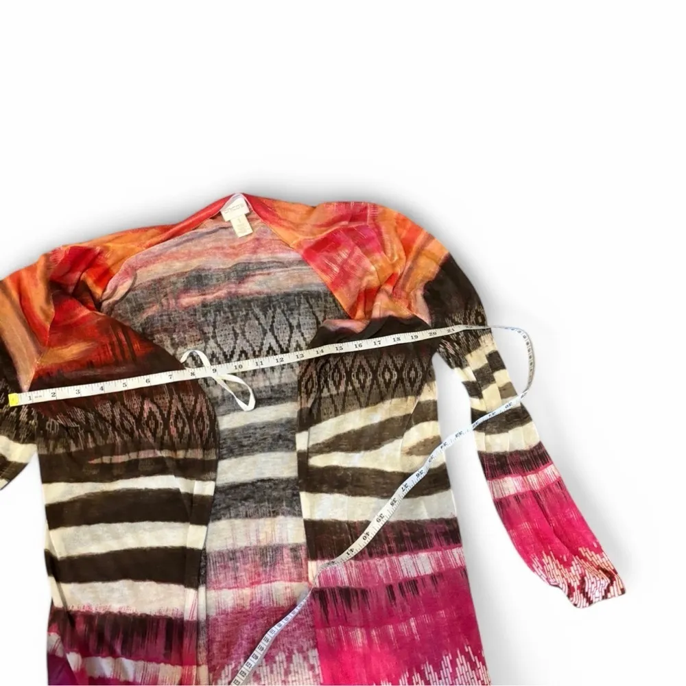 Chicos Open Front Cardigan Sweater Multicolor Striped  Size 1 Medium Knit - Image 5