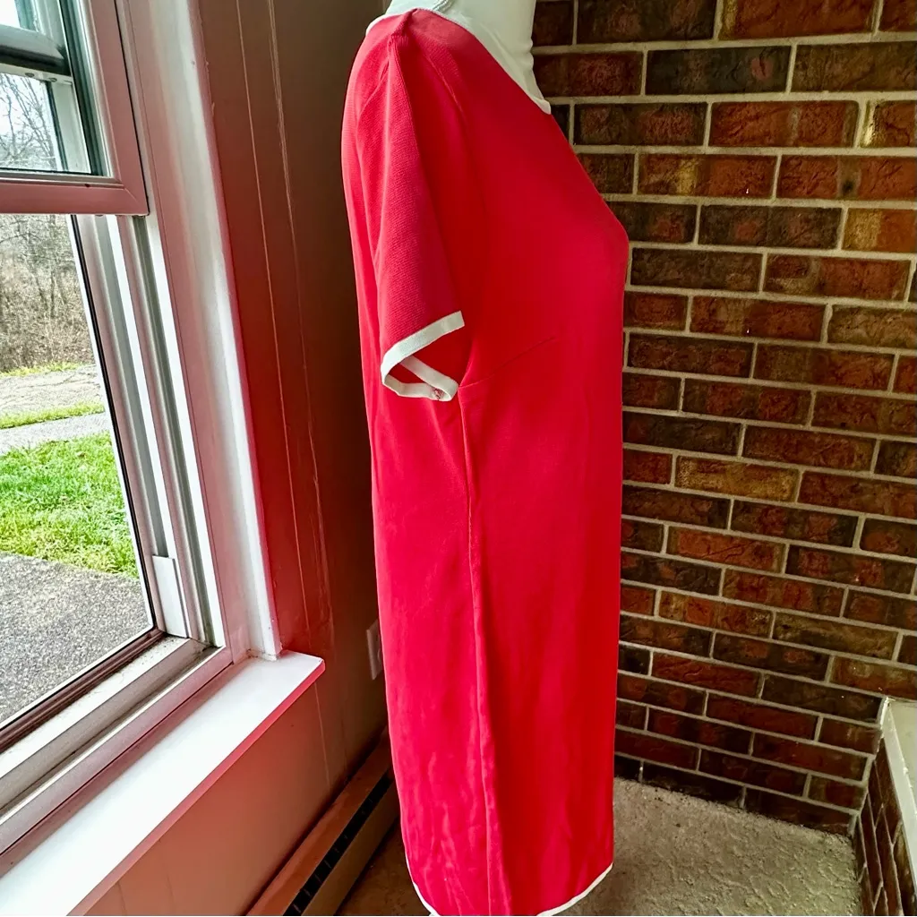 Cora Knee Length Sheath Dress White Trim T Shirt Style Simple Style Summer Vibe Size 12 - Image 5