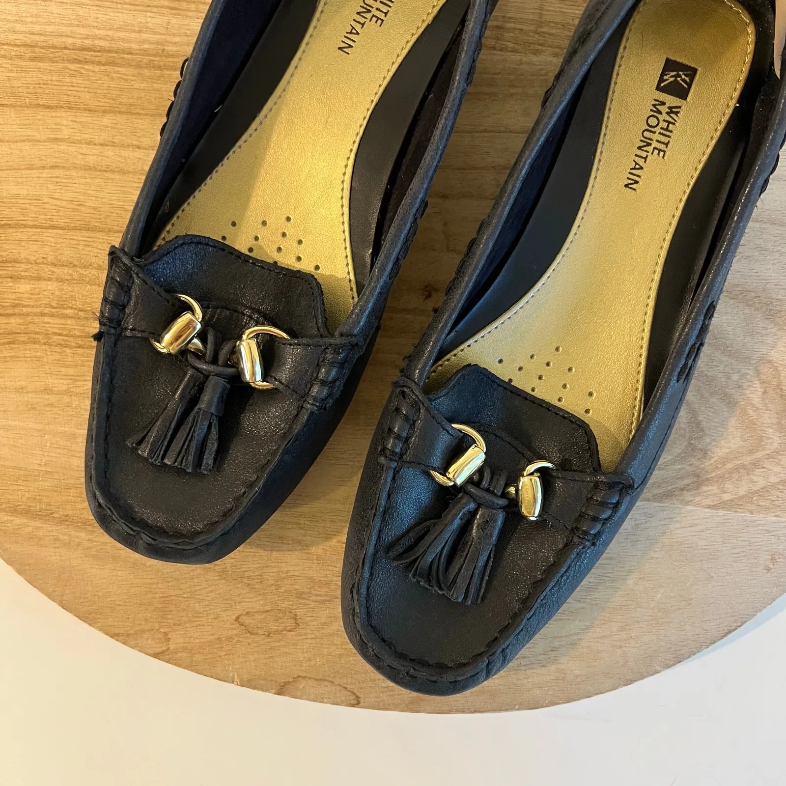 Vintage Midnight Blue Soft Genuine Leather Double Tassel Loafer Size 8 - Image 2