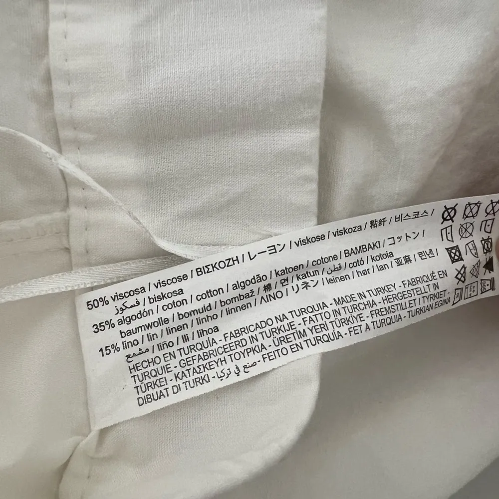 Zara White High Rise Linen Blend Pleated Bermuda Shorts Size XXL - Image 2