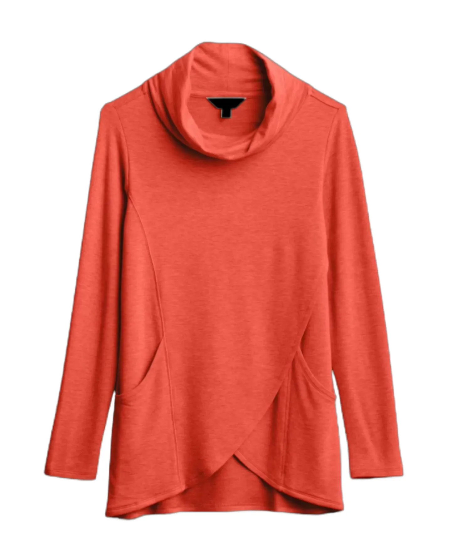 Magnolia Grace Coral Cowl Neck Knit Top - Image 2