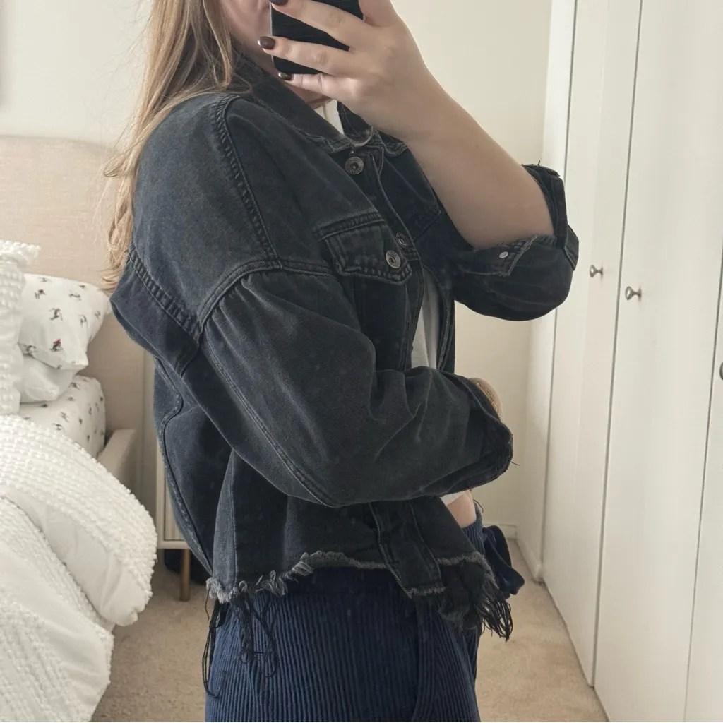 Black denim jacket - Image 2