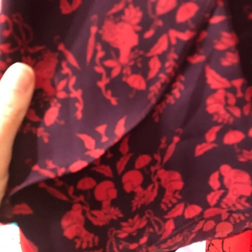 Cabi Purple & Red Floral Sleeveless Blouse Womens S Boho Preppy Office Girly - Image 3