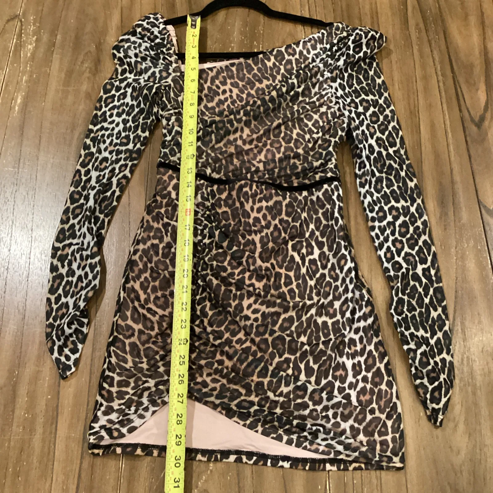 REVOLVE MAJORELLE Valerie ruched long sleeve Mini Dress in Leopard Print S NWT - Image 11
