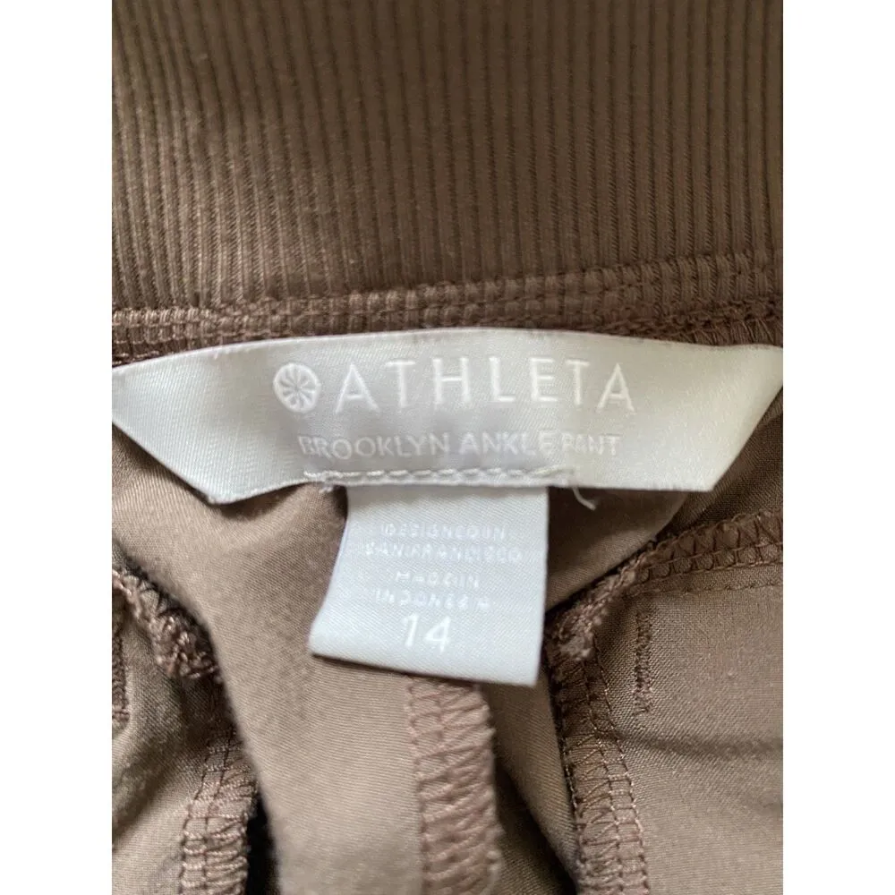 Athleta Brooklyn Ankle Pants Mineral Brown Semi-Fitted Lightweight Slim Fit 14 - Image 5