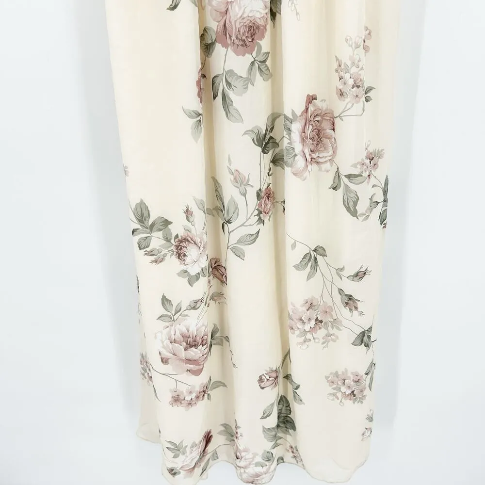 Windsor Womens Cottagecore Resortwear Floral Romance Chiffon Maxi Dress XS Ivory - Image 5