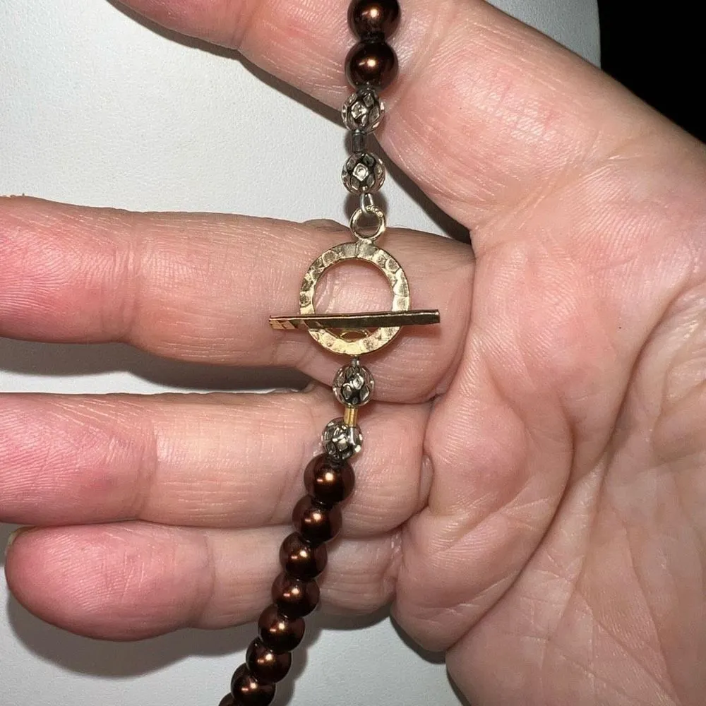 Vintage Painted Bead Necklace and Earring Set Green - Image 10