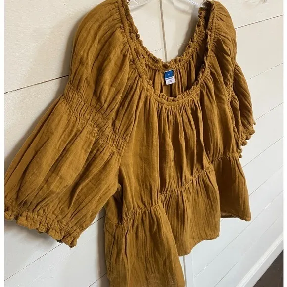 Old Navy Short Sleeve Puff Sleeve Boho top - XL EUC - Image 5