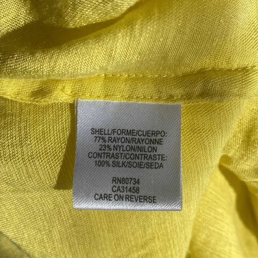 BCBGMaxAzria Runway yellow sheer strap sleeveless top medium - Image 5