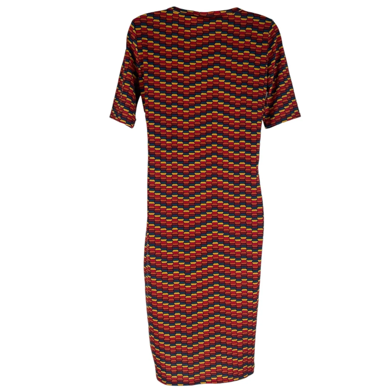 Lularoe Julia Short Sleeve Jersey Dress Knee Length Orange Size S - Image 8