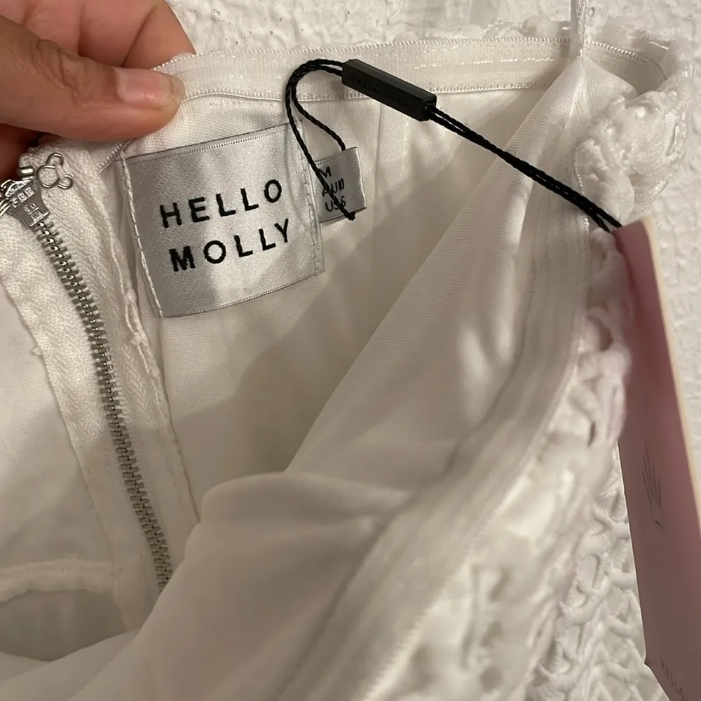 NWT Hello Molly CURSIVE MIDI DRESS WHITE Size M - Image 5