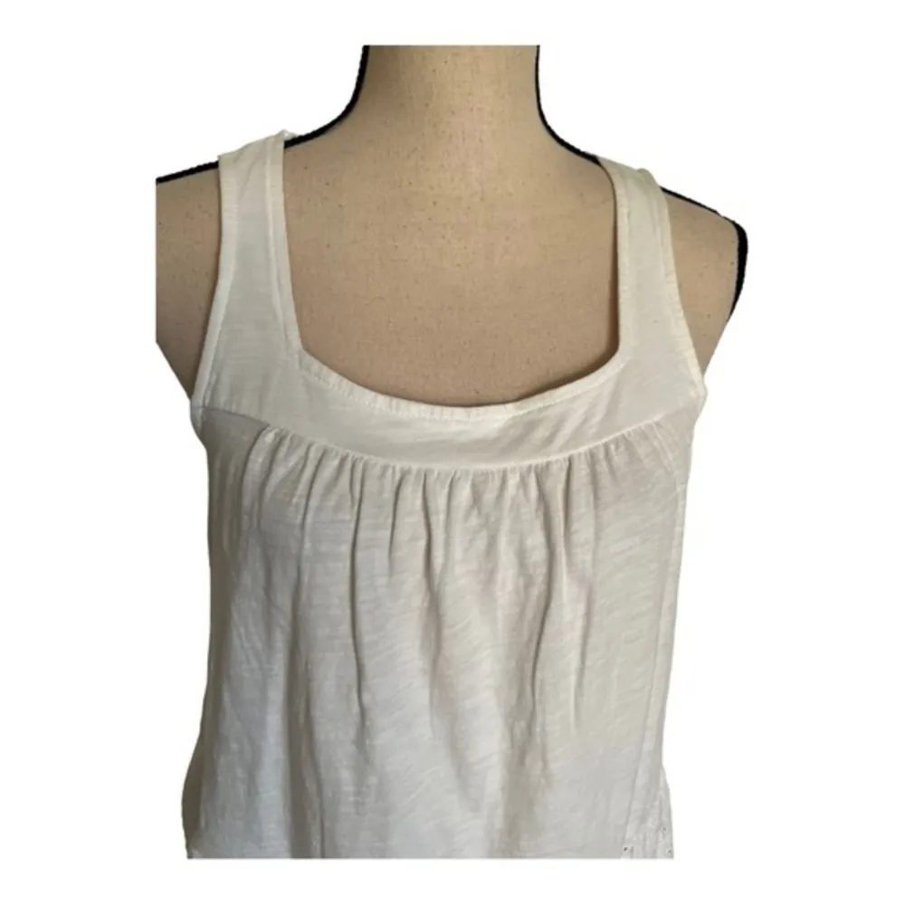 Anthropologie White Sleeveless Perforated Top Size XS - Image 8