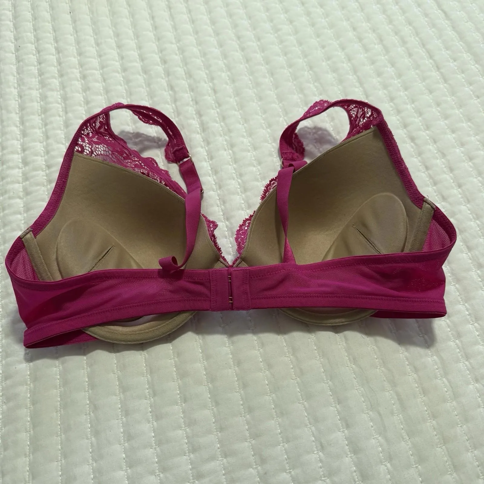 Third Love Pink & Nude 38C Lace Contour Plunge Bra Underwire Removable Padding Size undefined - Image 2