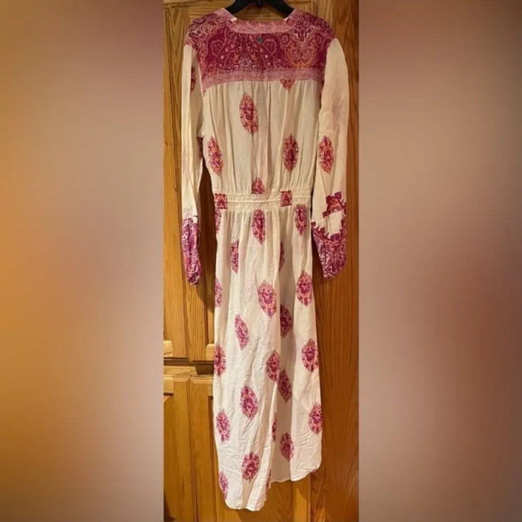 BILLABONG Pretty Lady High-Low Cotton Maxi Dress Balloon Sleeves Size Medium‎ - Image 11