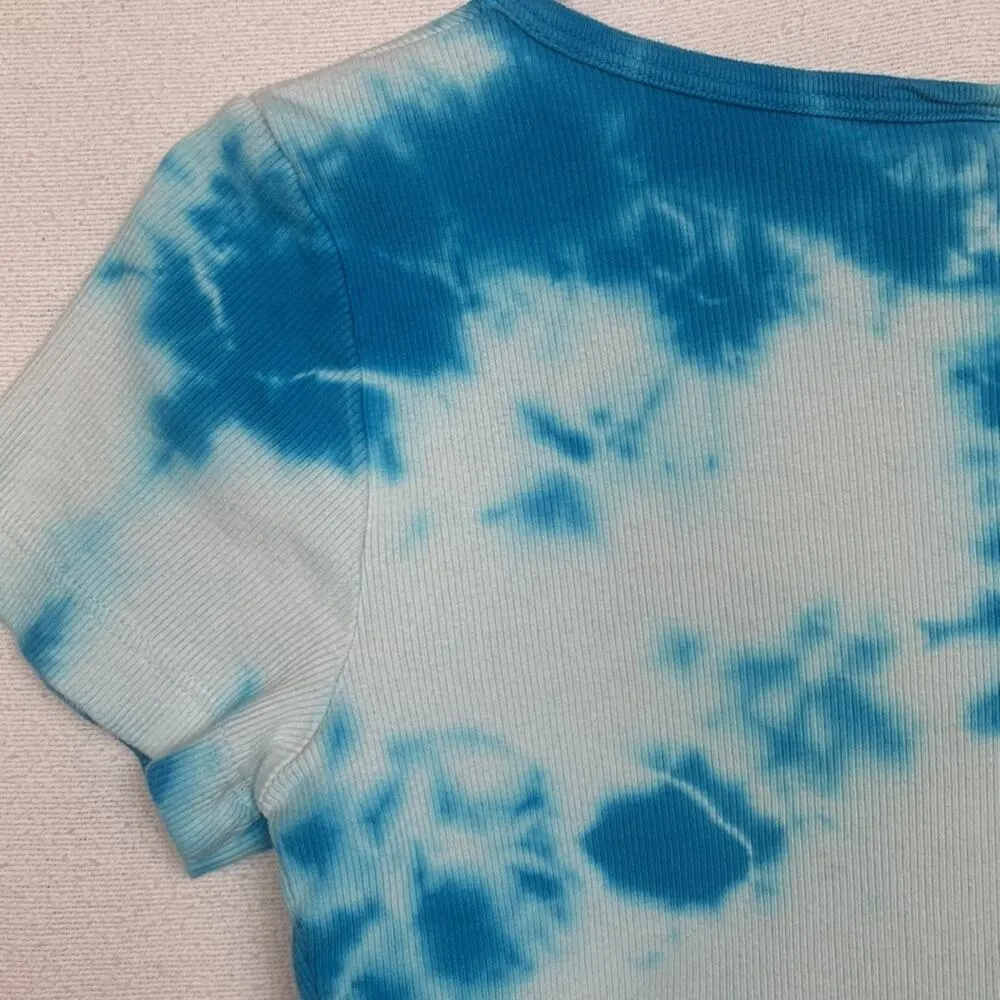90s Sledge Womens medium USA tiedye tee shirt blue tattoo tribal vintage y2k pea - Image 10