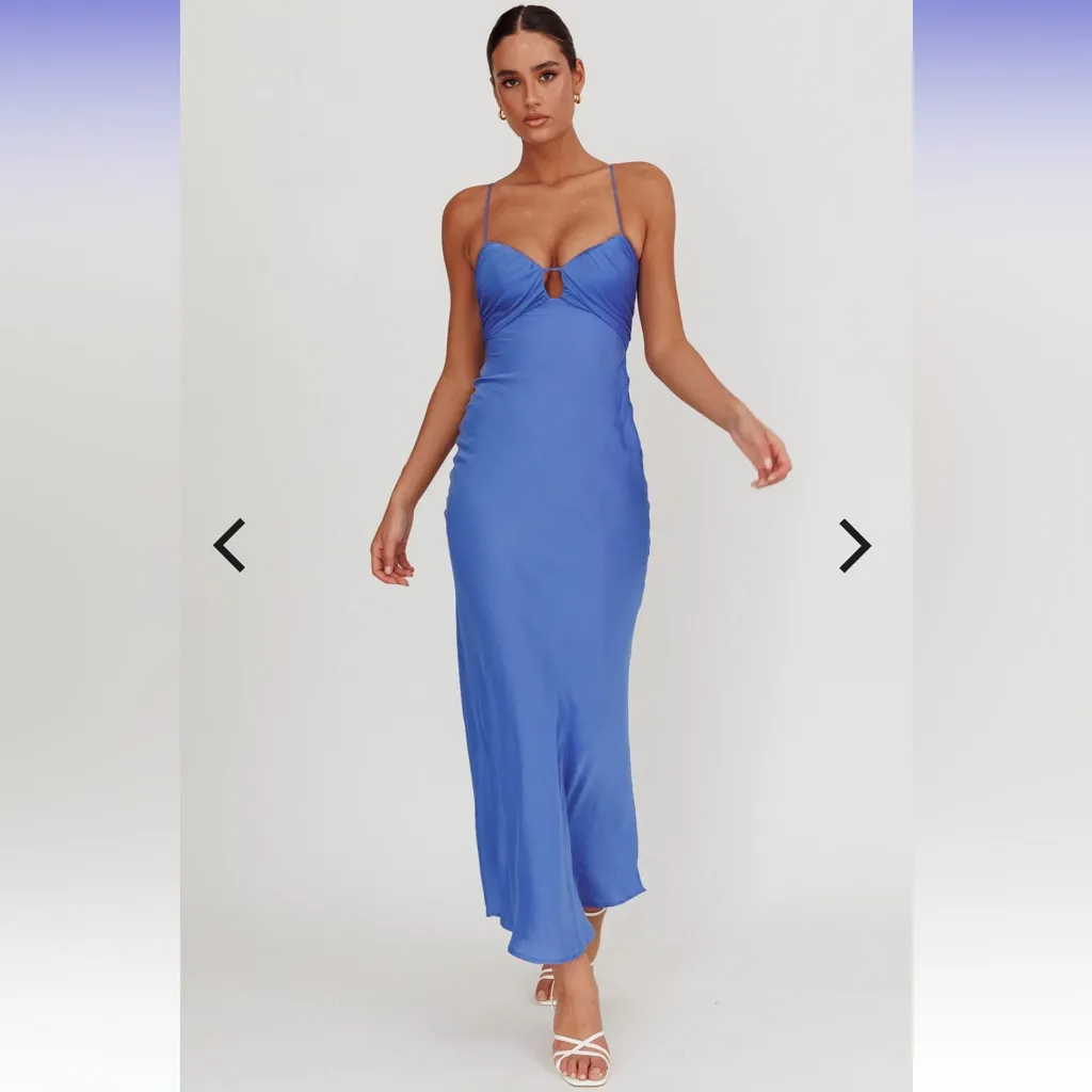 Selfie Leslie In A Daze Gathered Bust Midi Dress Blue - size Small - Image 4