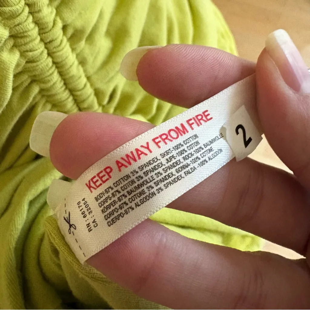 FREE PEOPLE BEACH Green‎ Liza Drop Waist Midi Dress Size Large - Image 6