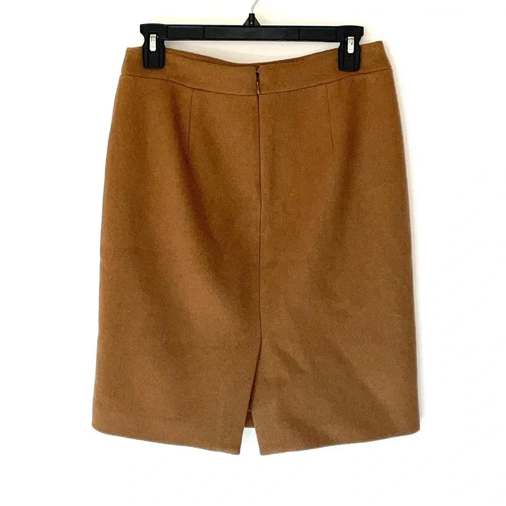 J. Crew Mercantile Pencil Skirt in Double-Serge Wool Camel Color Size 2 - Image 3