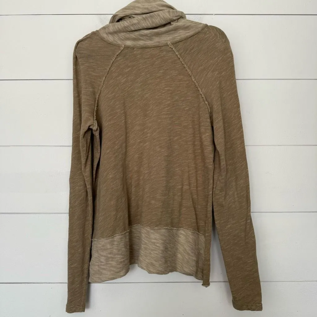 Free People Beach One Size Tan Sweatshirt Pullover - Image 4
