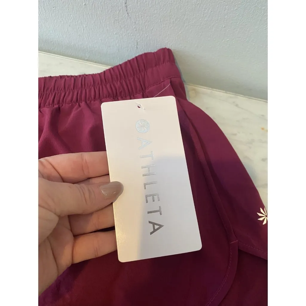 Athleta Speedwork Run Short Womens Medium Purple Running Athletic Gym Shorts - Image 4