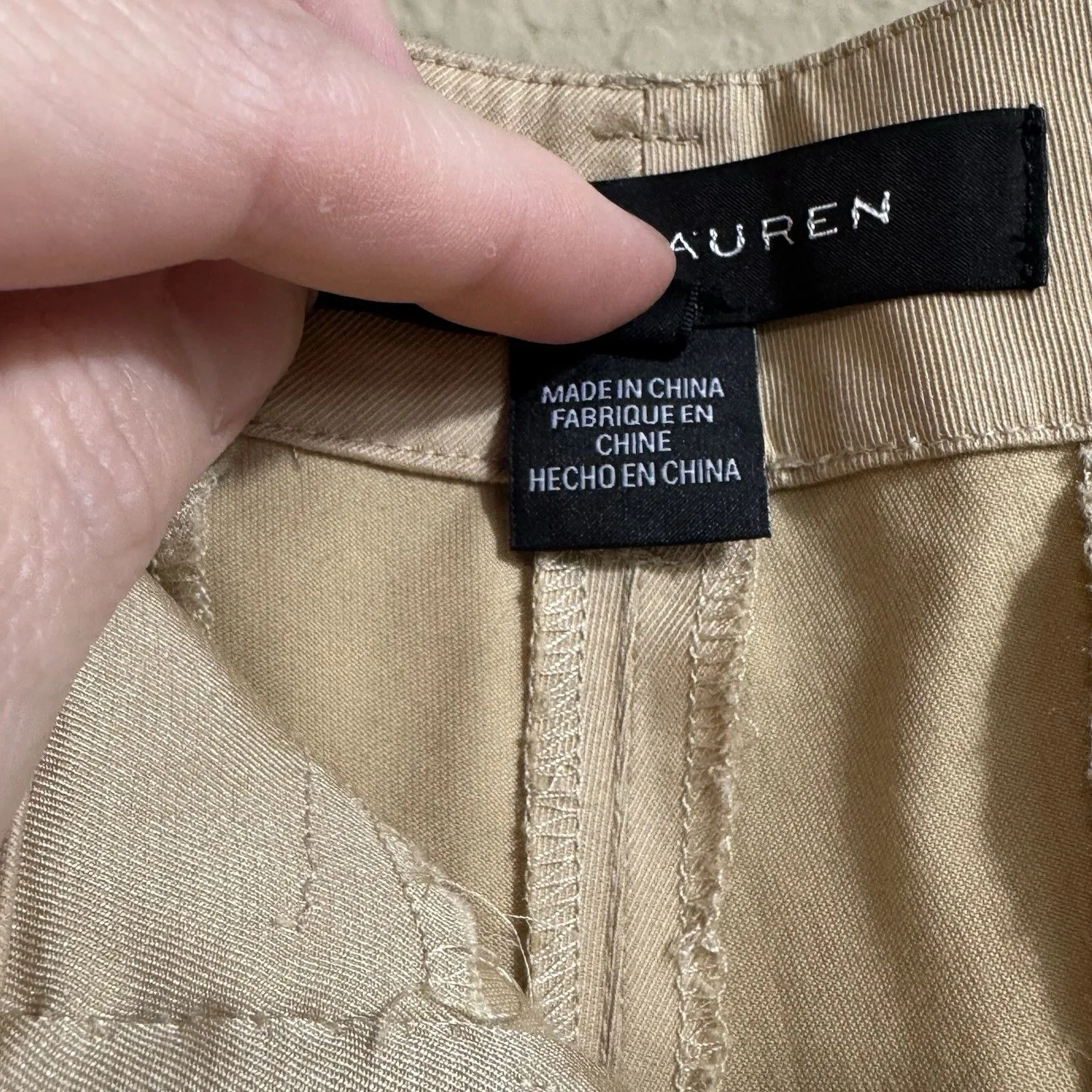 Ralph Lauren Black Label Women's Wool Blend Tan Trouser Career Pants 12 Stretch - Image 10