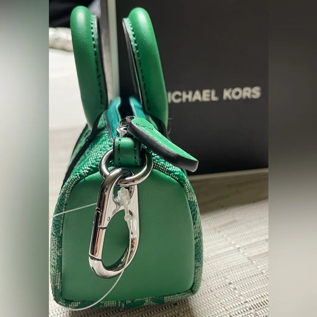Michael Kors | Nano Green Duffle Key Fob | Monogram Canvas & Leather | NIB - Image 14