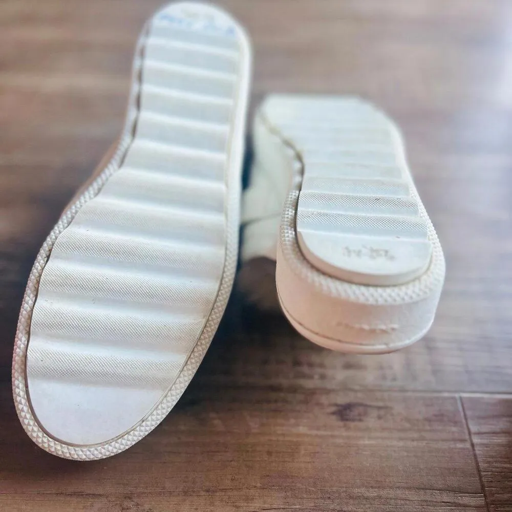 Coach Lo-Top Slide Shearling Trim White Slide-On Shoes Size 9.5/10 Normal Fit - Image 4