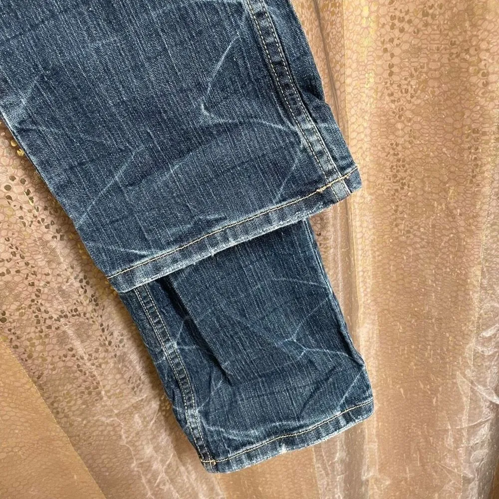 Armani Exchange J57 Ultra Low Rise Faded Wash Straight Leg Jeans, 6R - Image 6