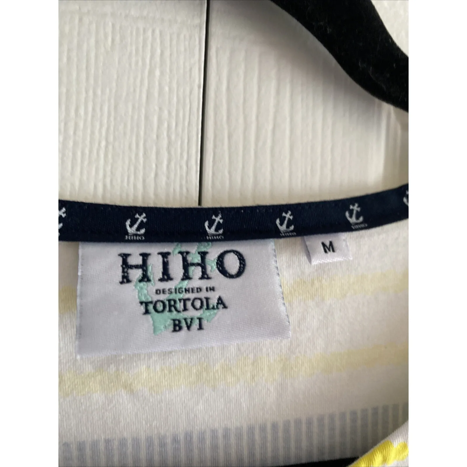 HIHO Tortola Womens Medium Yellow Striped Shift Dress Coastal Nautical Clean - Image 3